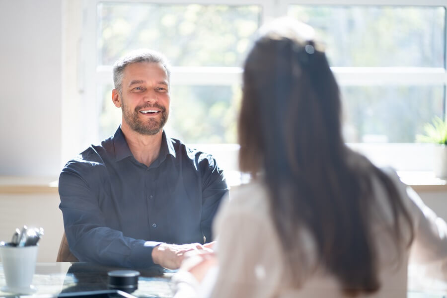 Distribution Recruiting - Applicant and interviewer at job interview photo