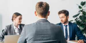job candidate interviewing for position