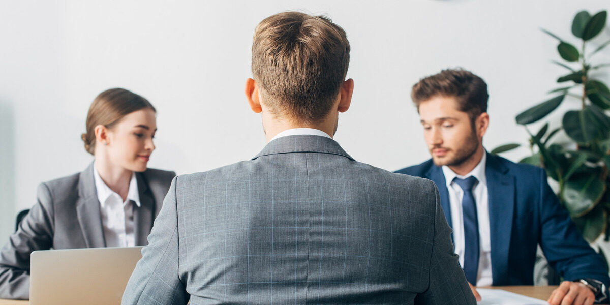 job candidate interviewing for position
